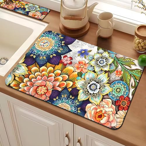 24.5" x 15.5" Dish Drying Mat & 24" x 5.5" Sink Splash Guard