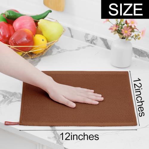 100% Cotton Waffle Weave Kitchen Dish Cloths 12 (12 Count)