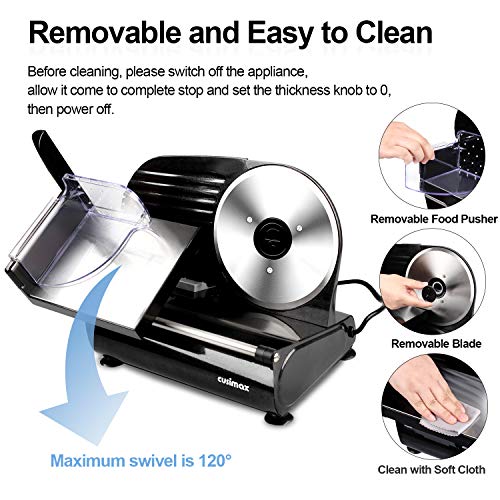 Meat Slicer CUSIMAX Electric Deli Meat Slicer for Home