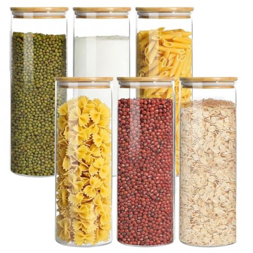Glass Storage Containers with Airtight Bamboo Lids