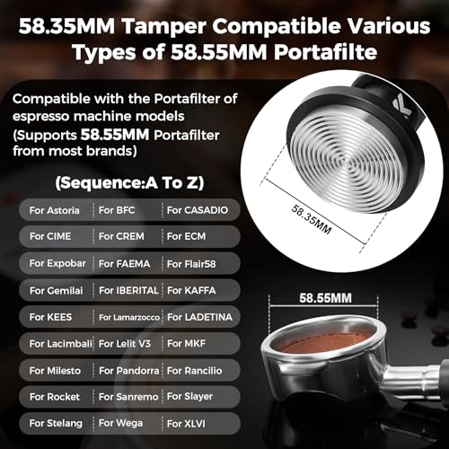 58.35MM V6 Impact Espresso Tamper with Sound Feedback