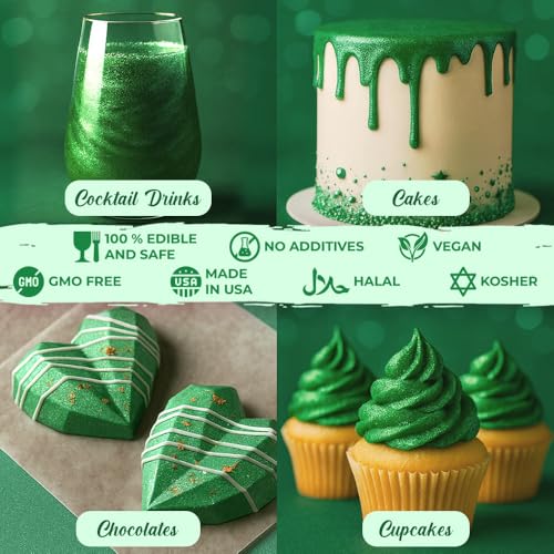 Dark Green Luster Dust Edible 20g