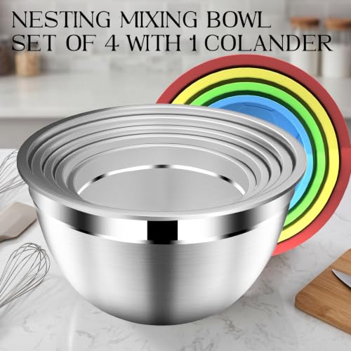 Colorful Mixing Bowls with Strainer (4.99 Count)