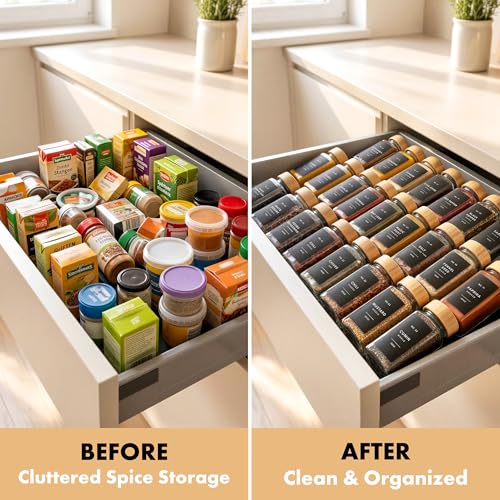 Glass Spice Jars with Label (36 Count)
