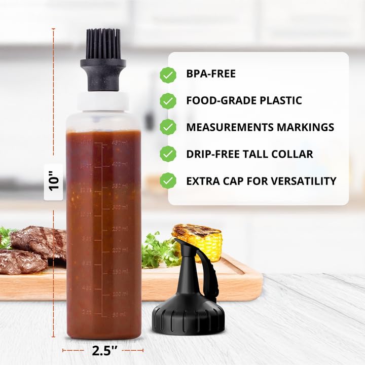Silicone Basting Brush & BBQ Sauce Bottle