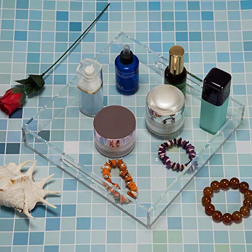Clear Sturdy Acrylic Serving Tray with Handles