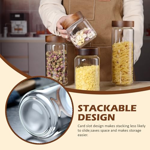 40 fl oz 1200 ml Glass Jar with Airtight Wooden Screw Top Lid