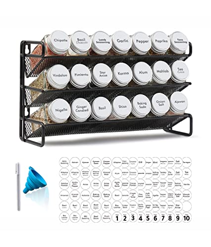 Spice Rack Organizer with 21 Spice Jars (21 Count)