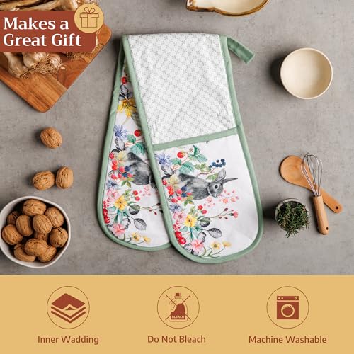 Double Oven Mitts 100% Cotton Double Oven Glove