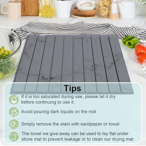 Stone Dish Drying Mat for Kitchen Counter