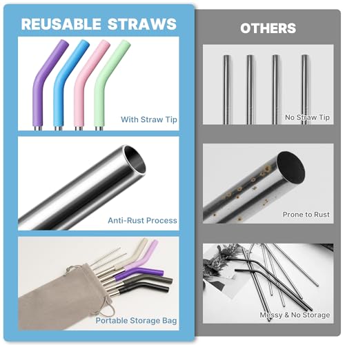 Metal Straws Reusable for 40 oz Tumbler
