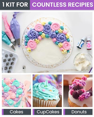 74PCs Icing Piping Bags and Tips Set for Beginners to Decorate Cake