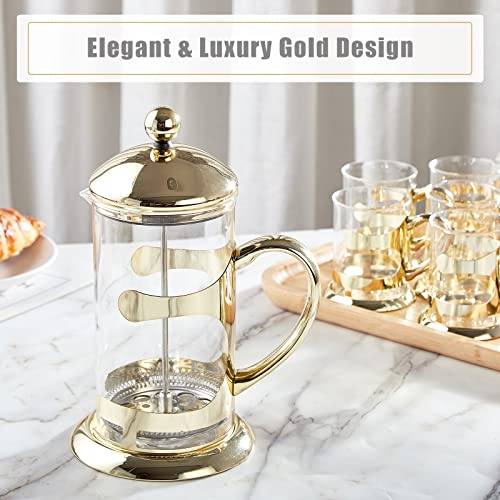 Gold French Press Coffee Maker