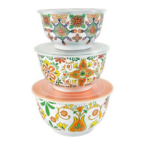 Melamine Mixing Bowl Set with Lids (3 Count)