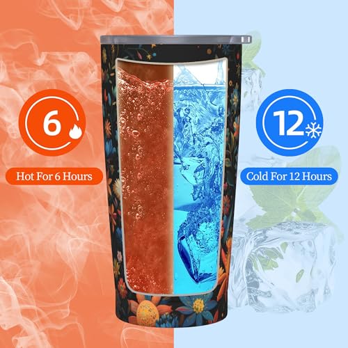 Cat Tumbler with Lid and Straw 20oz Coffee Tumblers Leakproof Stainless Steel Travel Mug Vacuum Insulated Cup for Iced and Hot (20 Count)