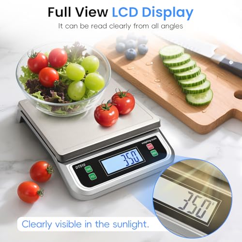 88lb Food Scale Stainless Steel with 6 Unit and Tare PCS Funtion