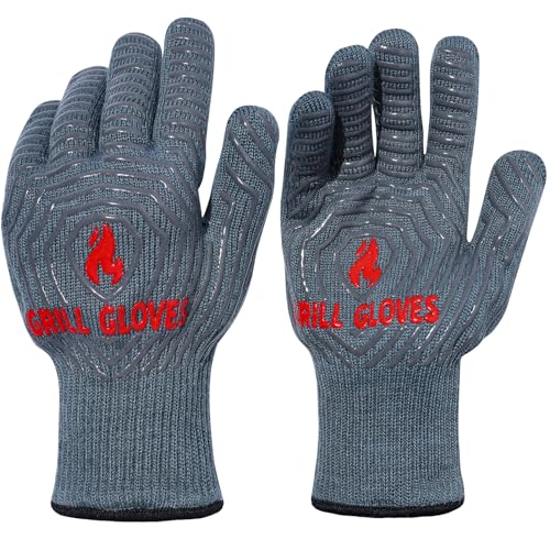 BBQ Gloves Oven Gloves 1472℉ Extreme Heat Resistant (2 Count)