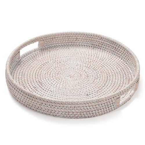 13.8 inch Round Rattan Tray