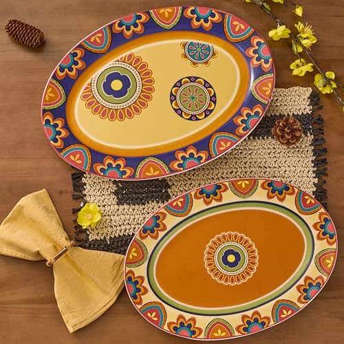 Tunisian 16 plus 14 inch Oval Platters Set (2 Count)