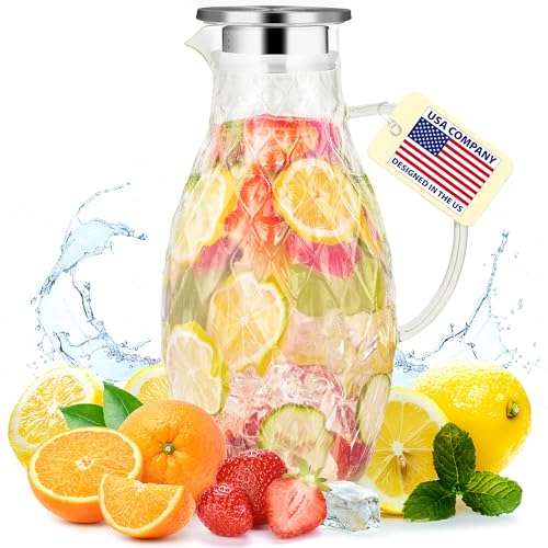 Borosilicate Glass Pitcher with Lid & Spout