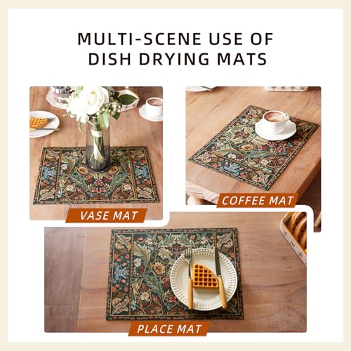 Dish Drying Mat Paisley Absorbent Diatomite Coffee Mat