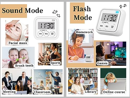Timer Kitchen Timers for Cooking Classroom Timer for Kids Teachers Digital Magnetic Timers 4 Pack (4 Count)