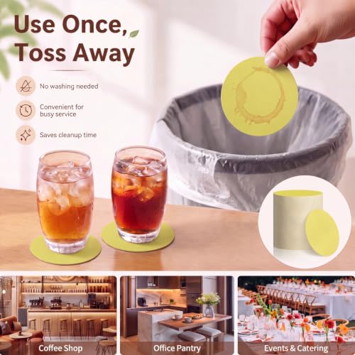 200 Pcs Round Cardboard Coasters Bulk (200 Count)