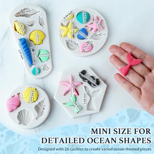 Marine Themed Silicone Mold for Polymer Clay Fondant