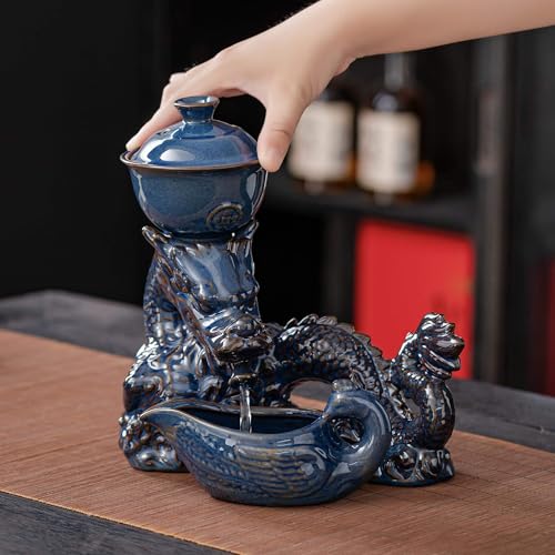 Ceramic Teapot with Infuser Semi Automatic Tea Set Magic Teapot with 8 cups Gradient Color