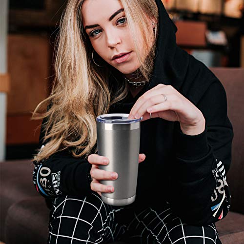 20oz Tumblers Bulk Stainless Steel Cup with Lid Double Wall Vacuum Insulated Coffee Mug for Cold & Hot Drinks 1 Pack