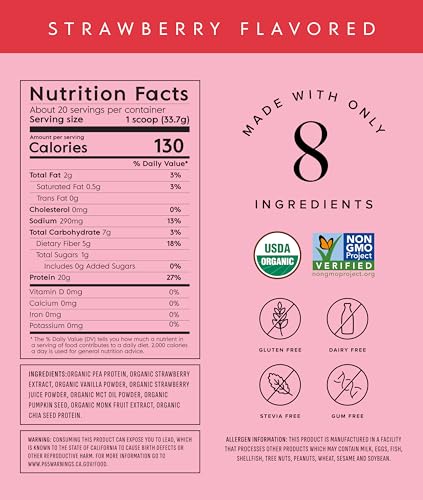 Organic Plant Based Protein Powder (20 Ounce)