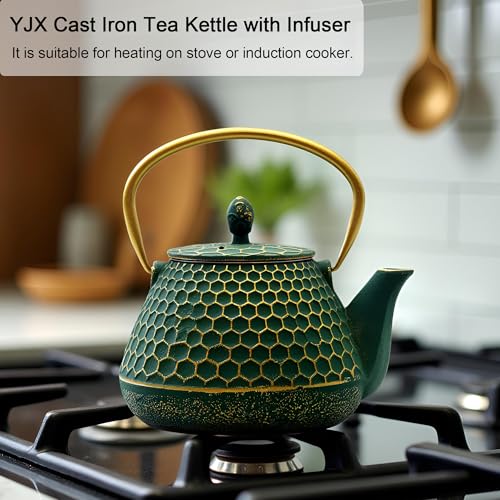 Cast Iron Teapot and Tea Cups Set