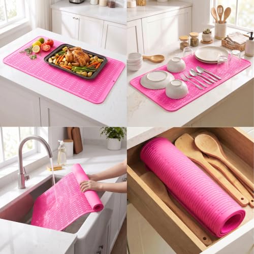 Silicone Dish Drying Mat for Multiple Usage