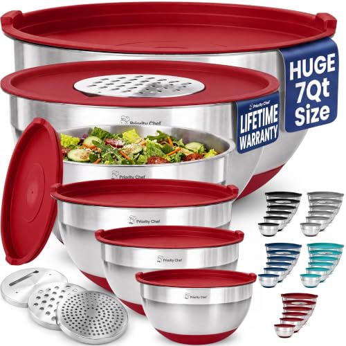 6pc Stainless Steel Mixing Bowls with Lids Set (6 Count)