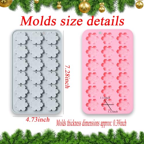 2 Pcs Snowflake Silicone Molds