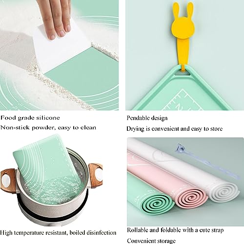 Silicone Pastry Mat 28"*20" Extra Thick Non Stick Baking Mat with Measurement Food Grade Silicone Rolling Dough Mat