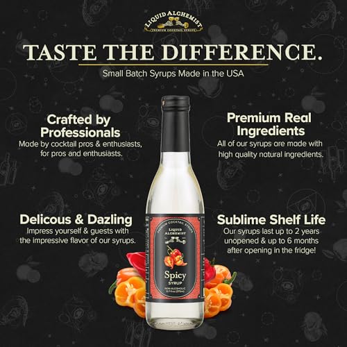 Spicy Habanero Infused Simple Syrup for Cocktails (12.7 Fl Oz)
