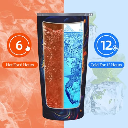 Tiger Tumbler with Lid and Straw 20oz Coffee Tumblers Leakproof Stainless Steel Travel Mug Vacuum Insulated Cup for Iced and Hot (20 Count)