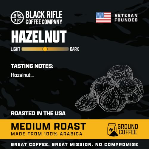 Black Rifle Coffee Medium Roast Ground Coffee Hazelnut 12 oz (12 Ounce)