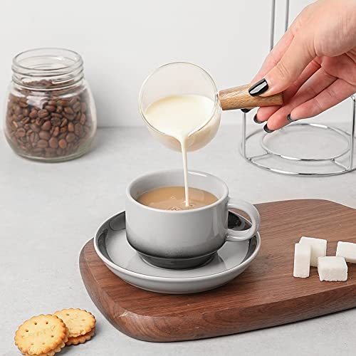 Sweejar Porcelain Espresso Cups with Saucers (4 Count)