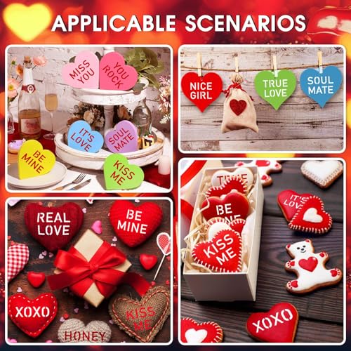 36 Pcs Valentine's Day Conversation Hearts Cookie Stencils for Baking