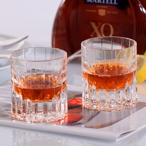 Crystal Whiskey Glasses Set of 2 Hand Blown Old Fashioned Glasses (2 Count)