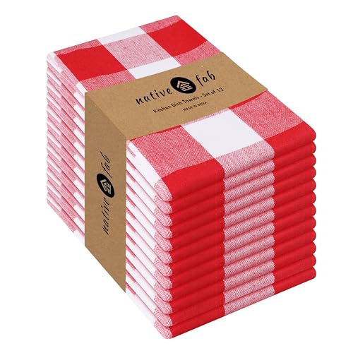 12 Pack Kitchen Towel with Hanging Loop 16x26 inches (12 Count)