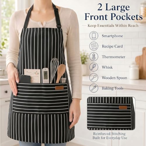 Cotton Aprons with Pockets (4 Count)