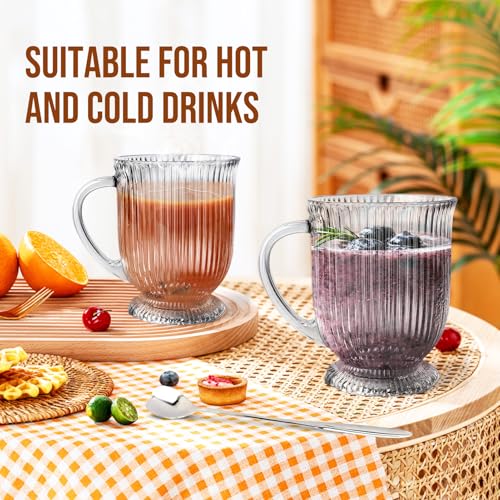 Ribbed Glass Coffee Mugs Set of 4 (4 Count)