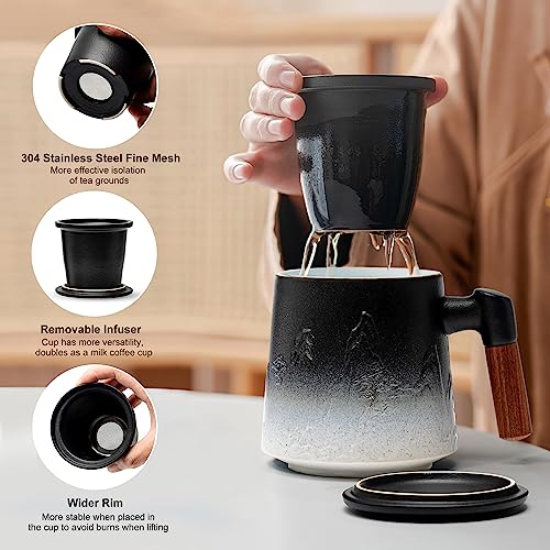 Ceramic Tea Cup with Infuser and Lid