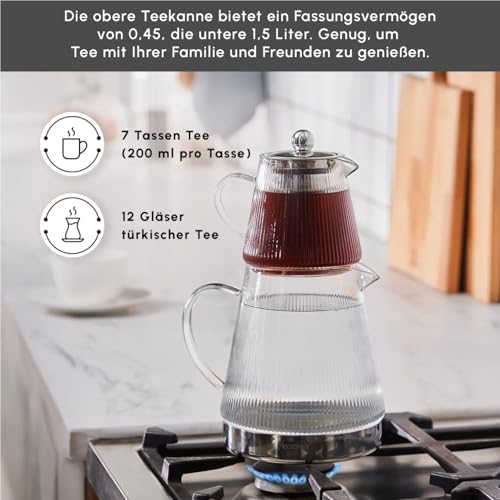 Keops Turkish Small Teapot with Infuser and Lid