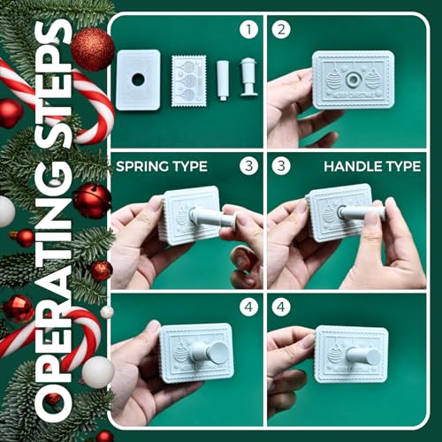 4 Piece 3D Merry Christmas Cookie Cutter and Stamp Set