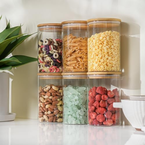 32oz 1Qt Round Glass Storage Containers with Lids 6 (6 Count)