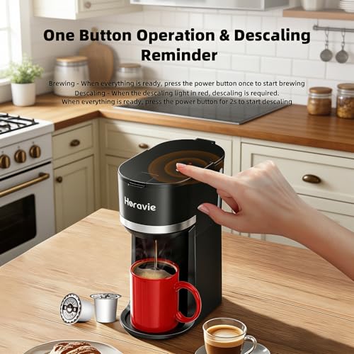Small Single Serve Coffee Maker for K Cup and Grounds